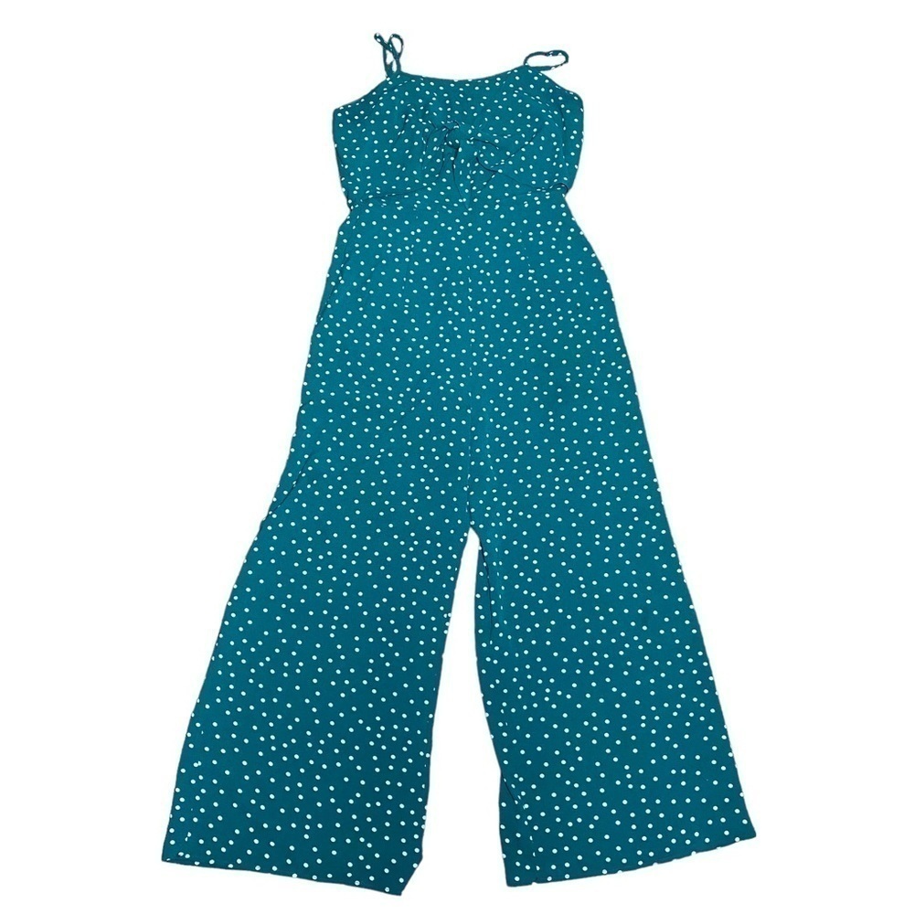 Sandy & Sid Green Polka Dot Sleeveless Jumpsuit L